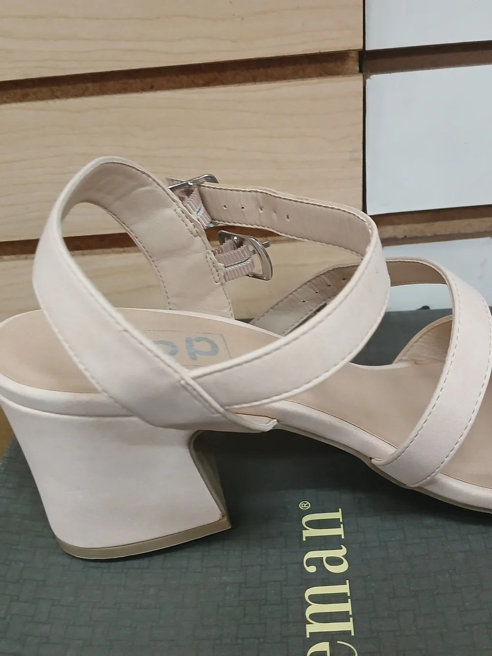 pop Beige Strappy Block Heel Sandals